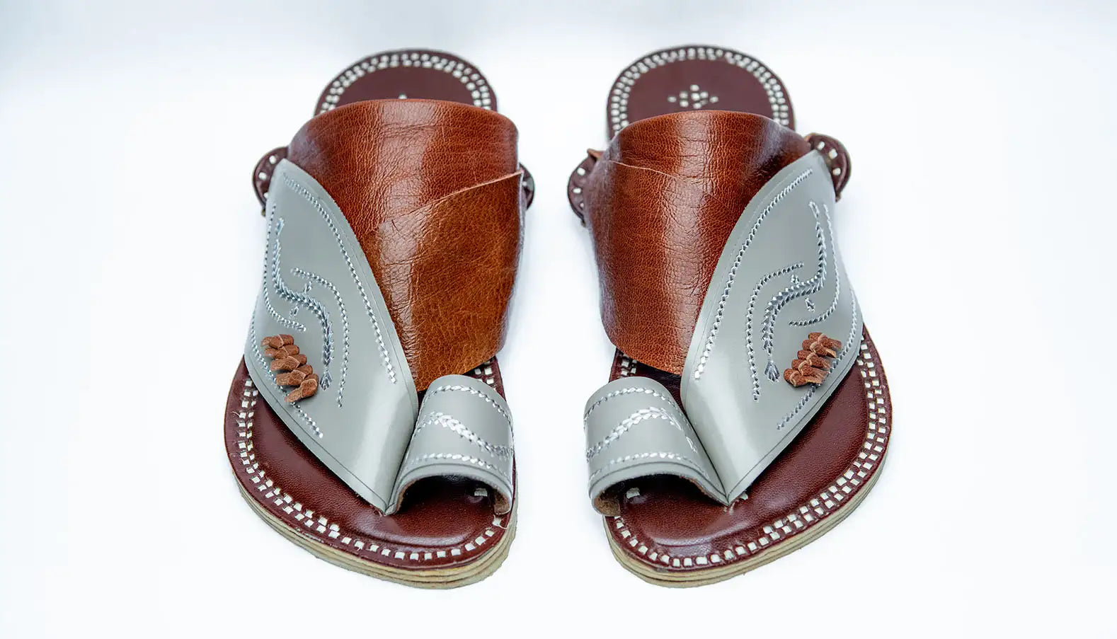 Sharqi Sandals in Brown Gray