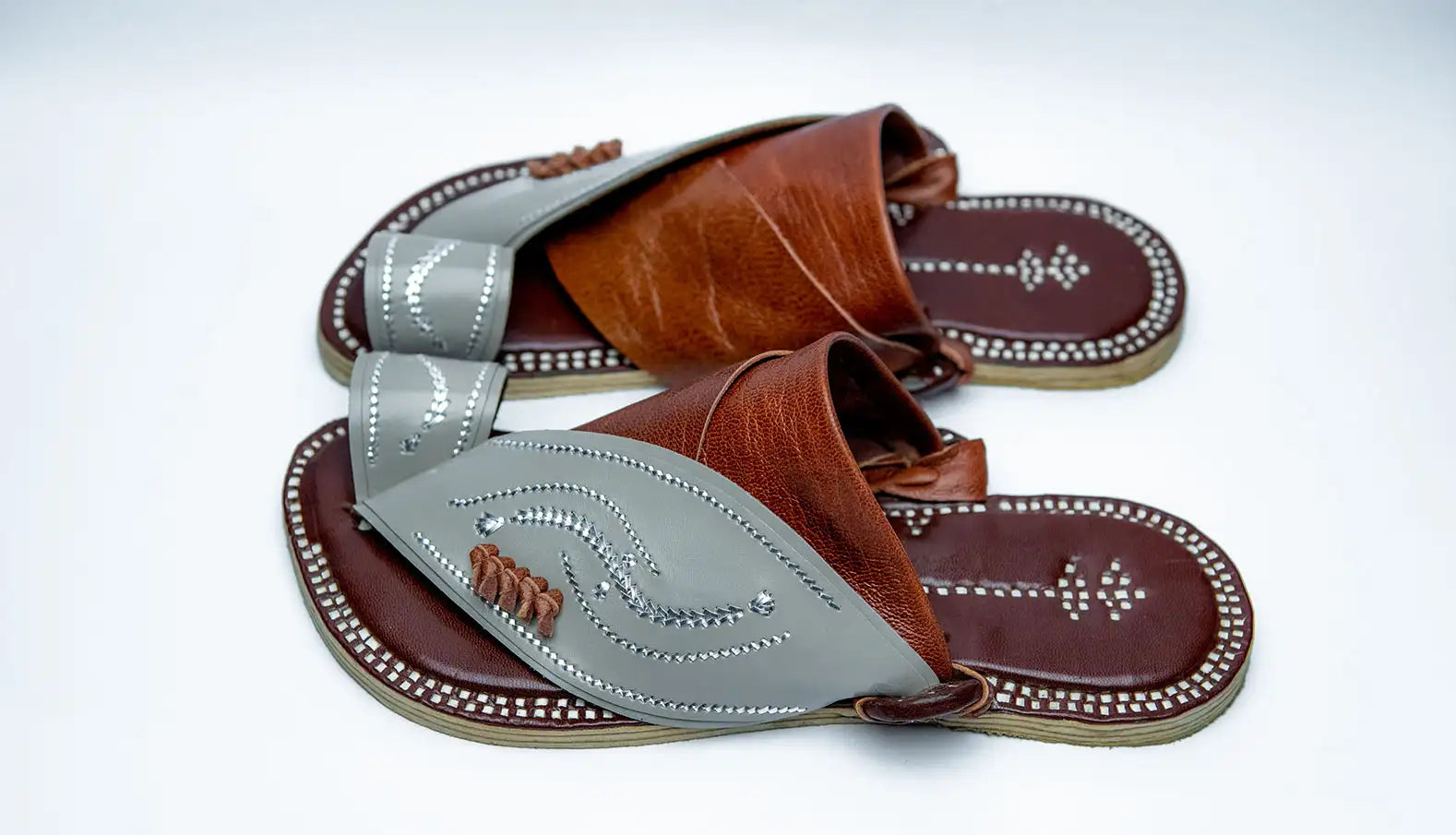 Sharqi Sandals in Brown Gray