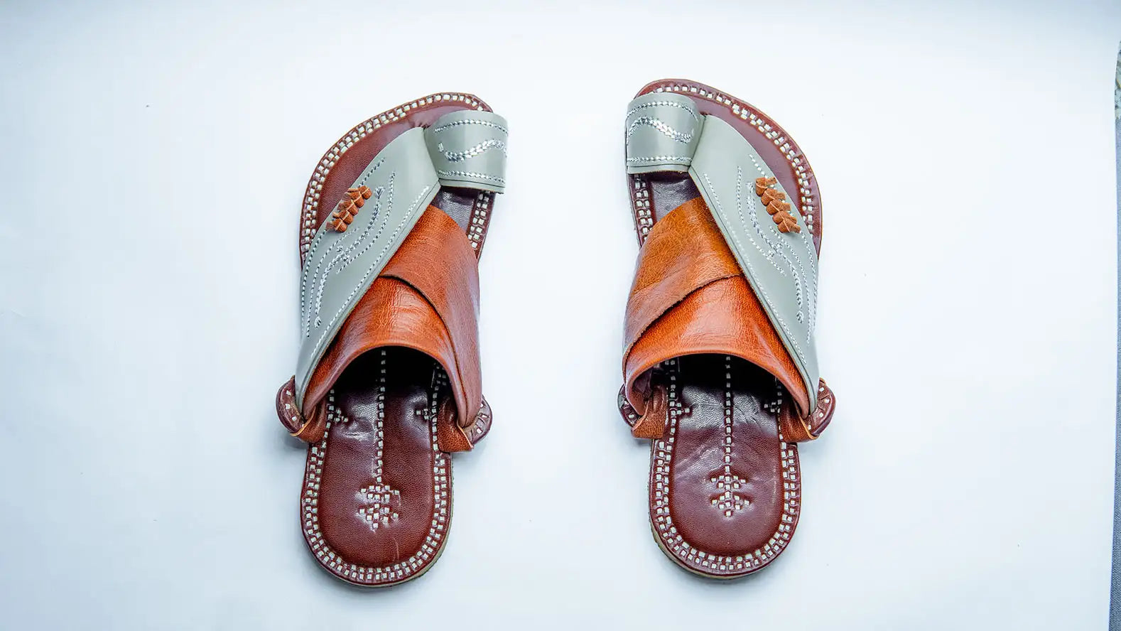 Sharqi Sandals in Brown Gray