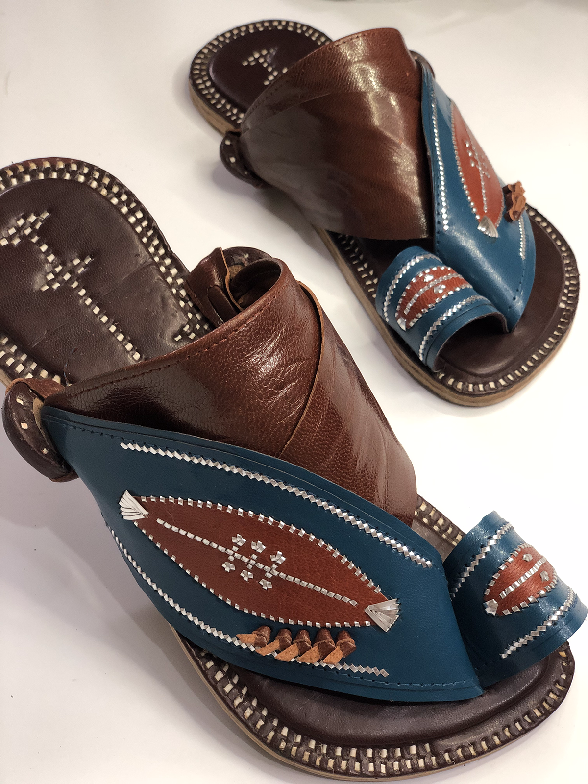 Sharqi Sandals with Brown and  Blue Combination