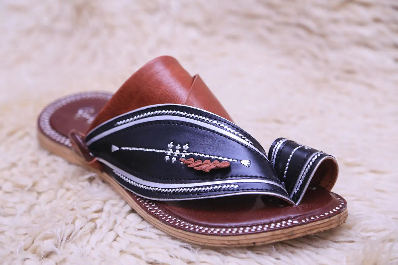 Sharqi Sandals with Brown and Black Combination Success