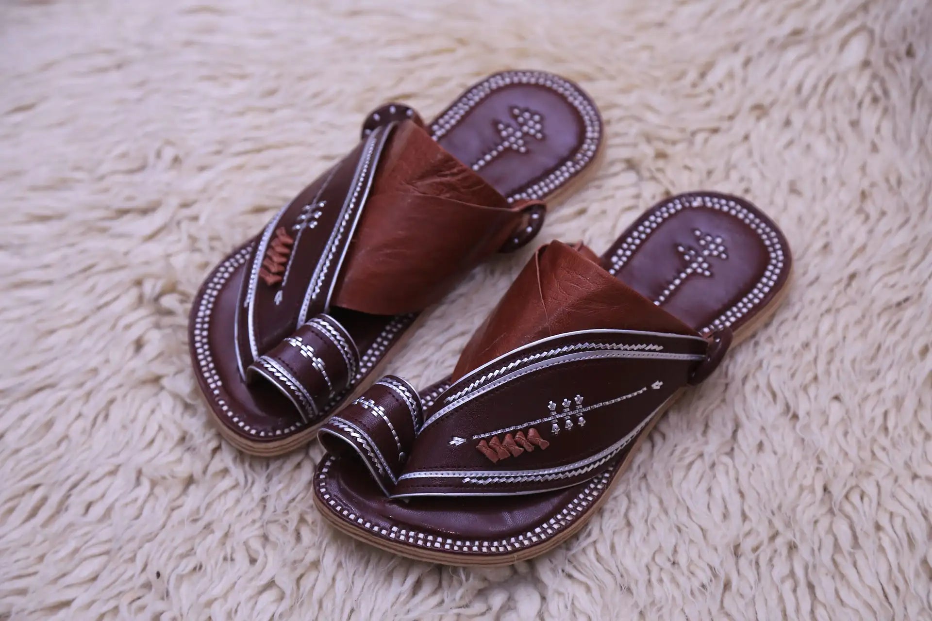 Sharqi Sandals in Brown Leather