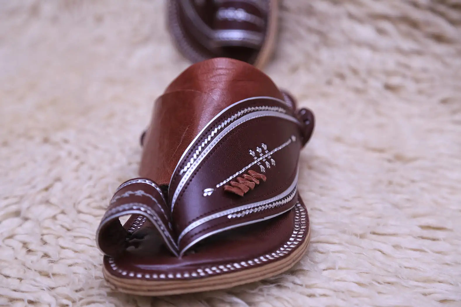 Sharqi Sandals in Brown Leather