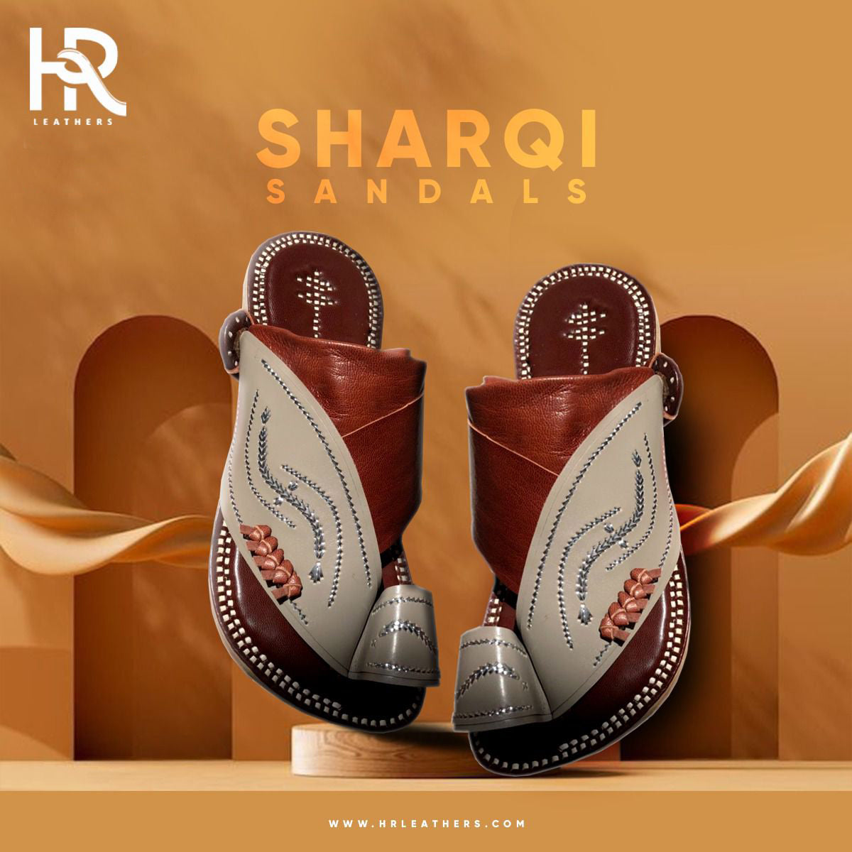 Sharqi Sandals in Brown Gray