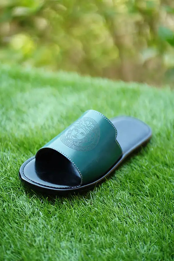 Sandal with Versace Logo Engraved Made with Genuine Goat Leather