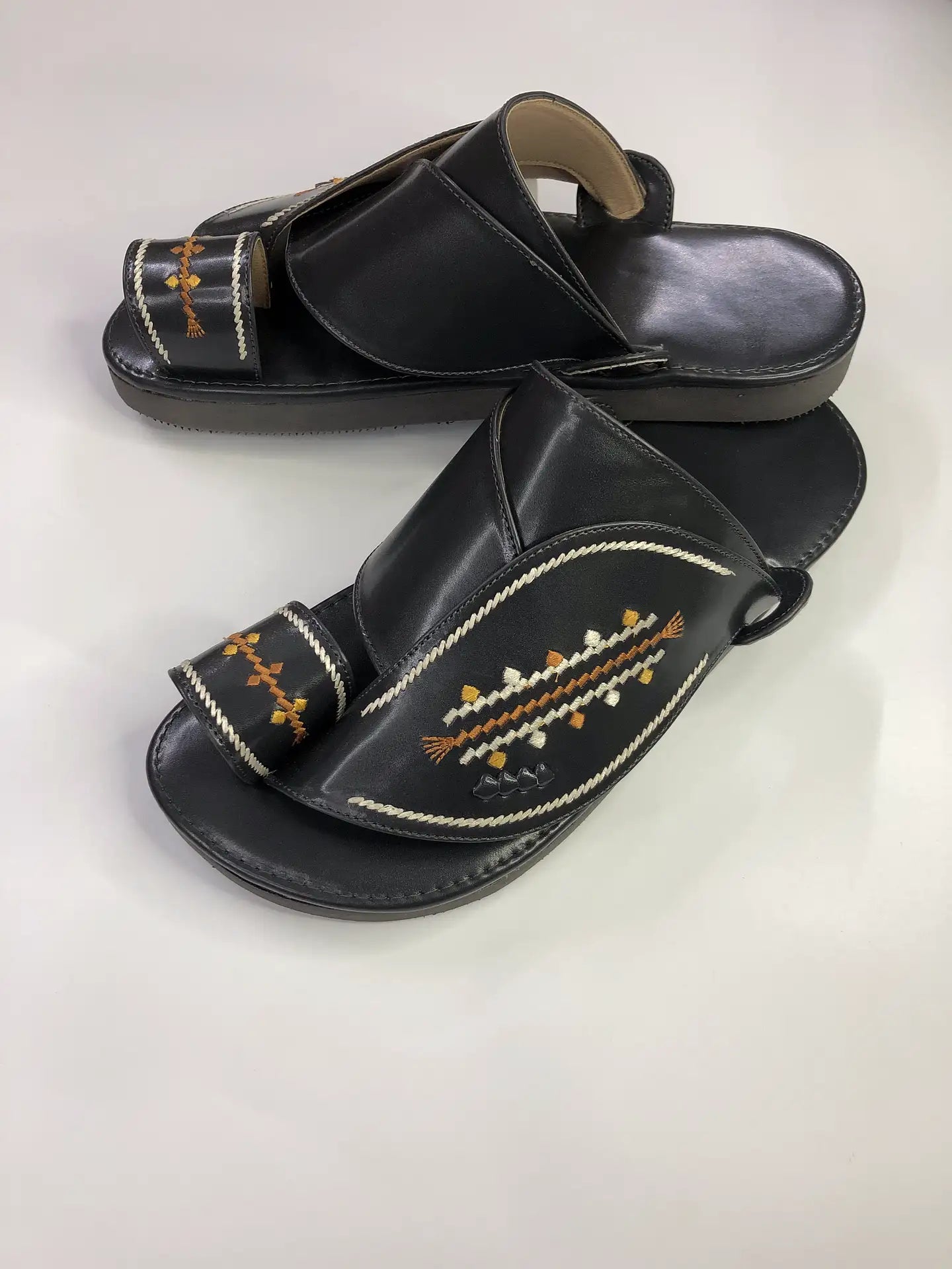 Arabic Khaliji Sandals in Grey Colour with iconic Embroidery